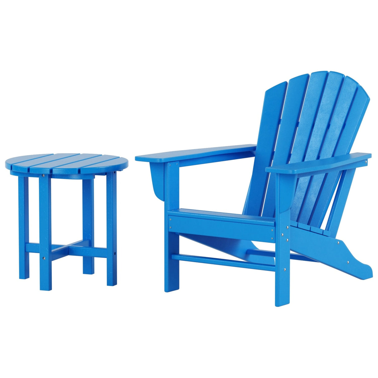 Polytrends Altura Outdoor Eco-Friendly All Weather Adirondack Chair with Side Table (2-Piece Set)