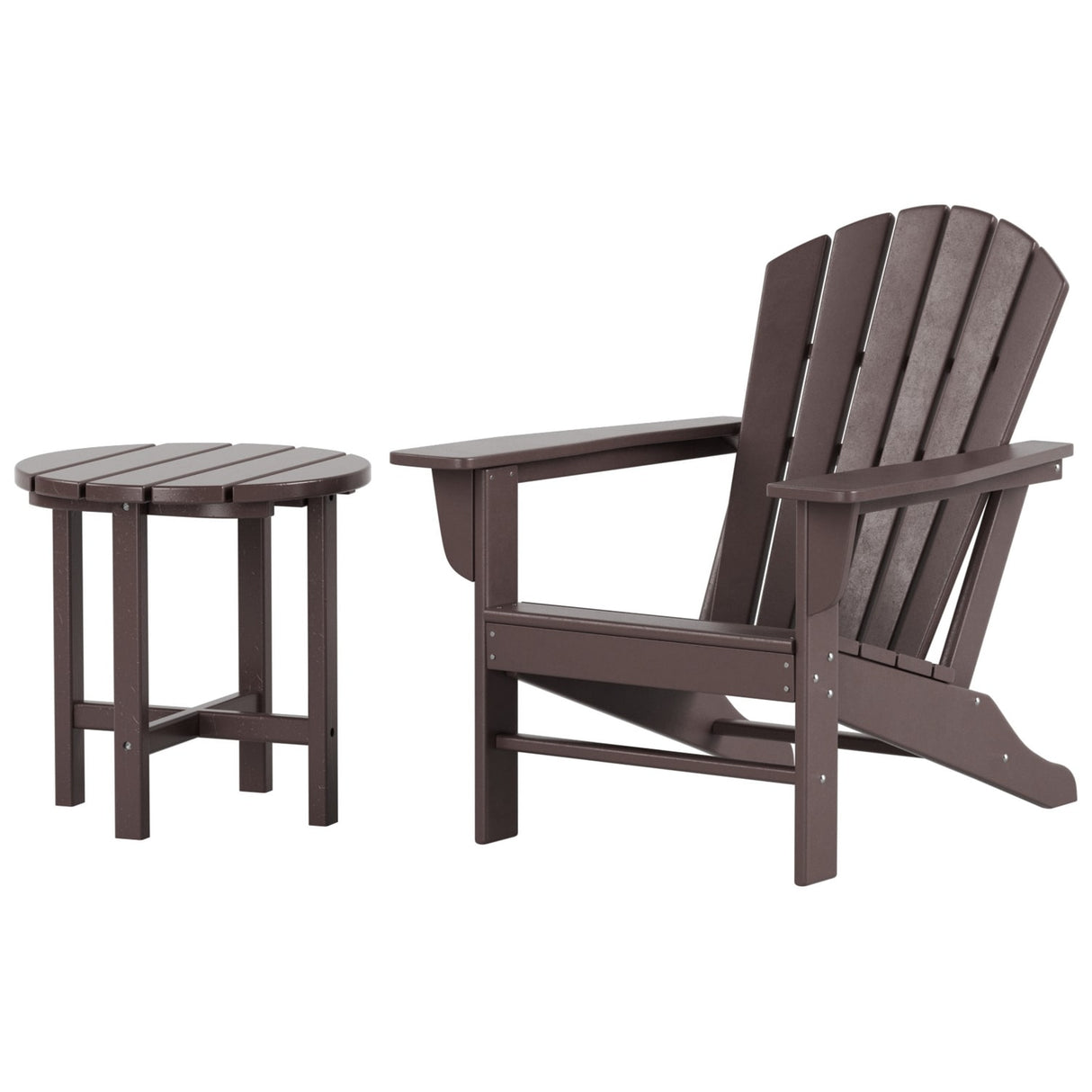 Polytrends Altura Outdoor Eco-Friendly All Weather Adirondack Chair with Side Table (2-Piece Set)