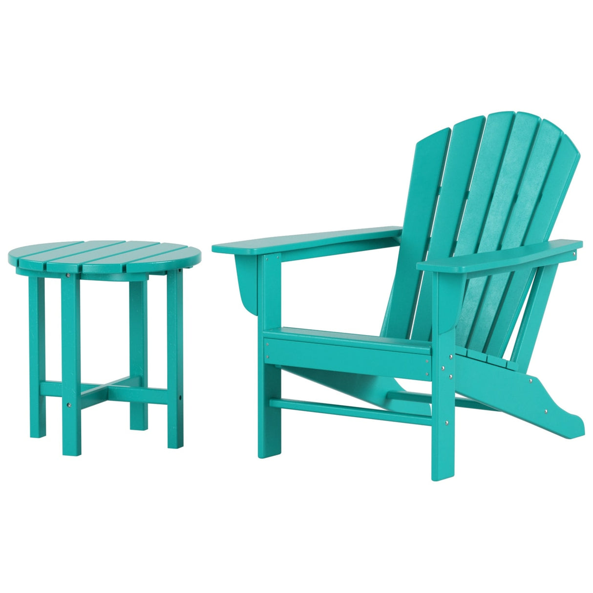 Polytrends Altura Outdoor Eco-Friendly All Weather Adirondack Chair with Side Table (2-Piece Set)