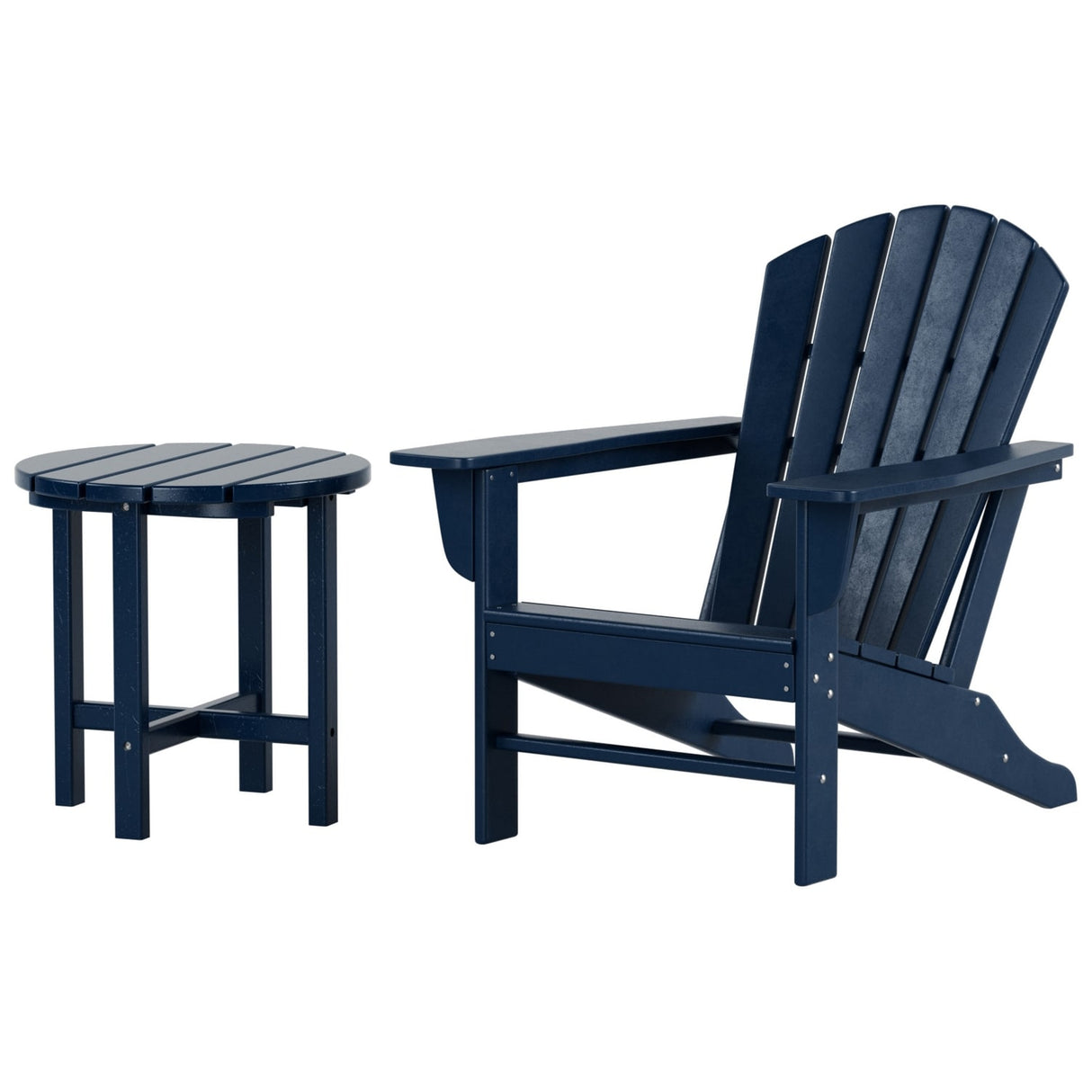 Polytrends Altura Outdoor Eco-Friendly All Weather Adirondack Chair with Side Table (2-Piece Set)