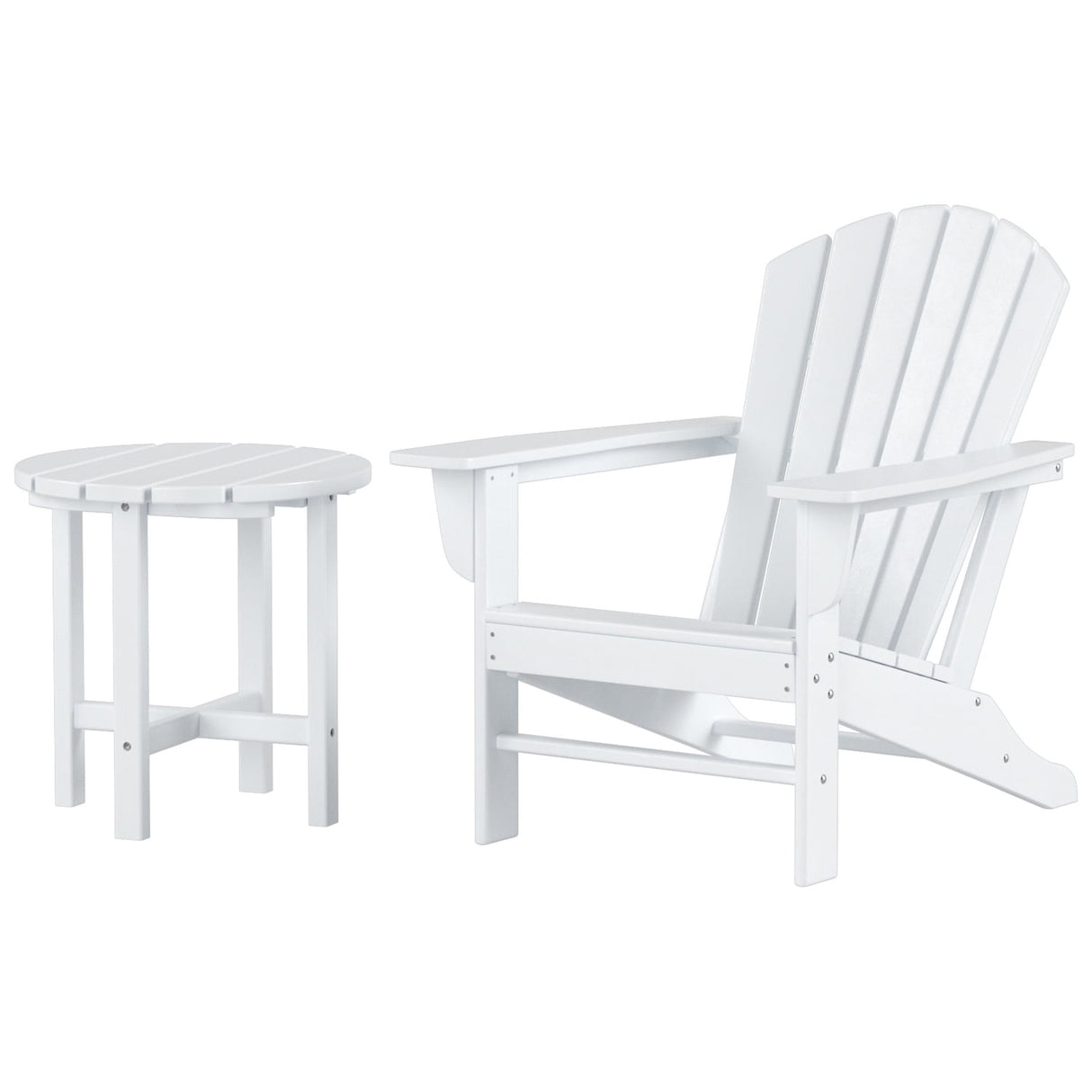 Polytrends Altura Outdoor Eco-Friendly All Weather Adirondack Chair with Side Table (2-Piece Set)