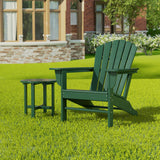 Polytrends Altura Outdoor Eco-Friendly All Weather Adirondack Chair with Side Table (2-Piece Set)