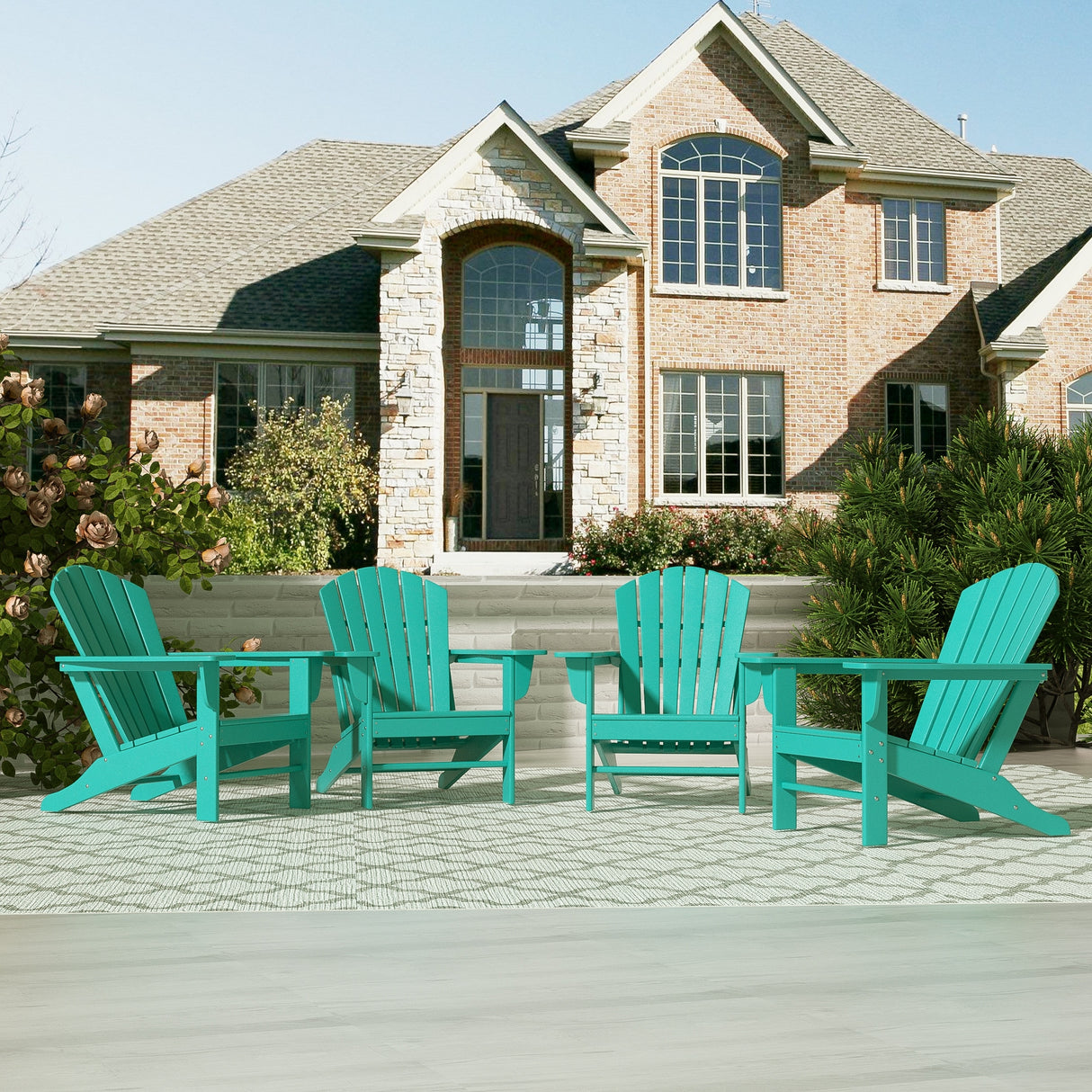 Polytrends Altura Outdoor Eco-Friendly All Weather Poly Adirondack Chair (Set of 4)