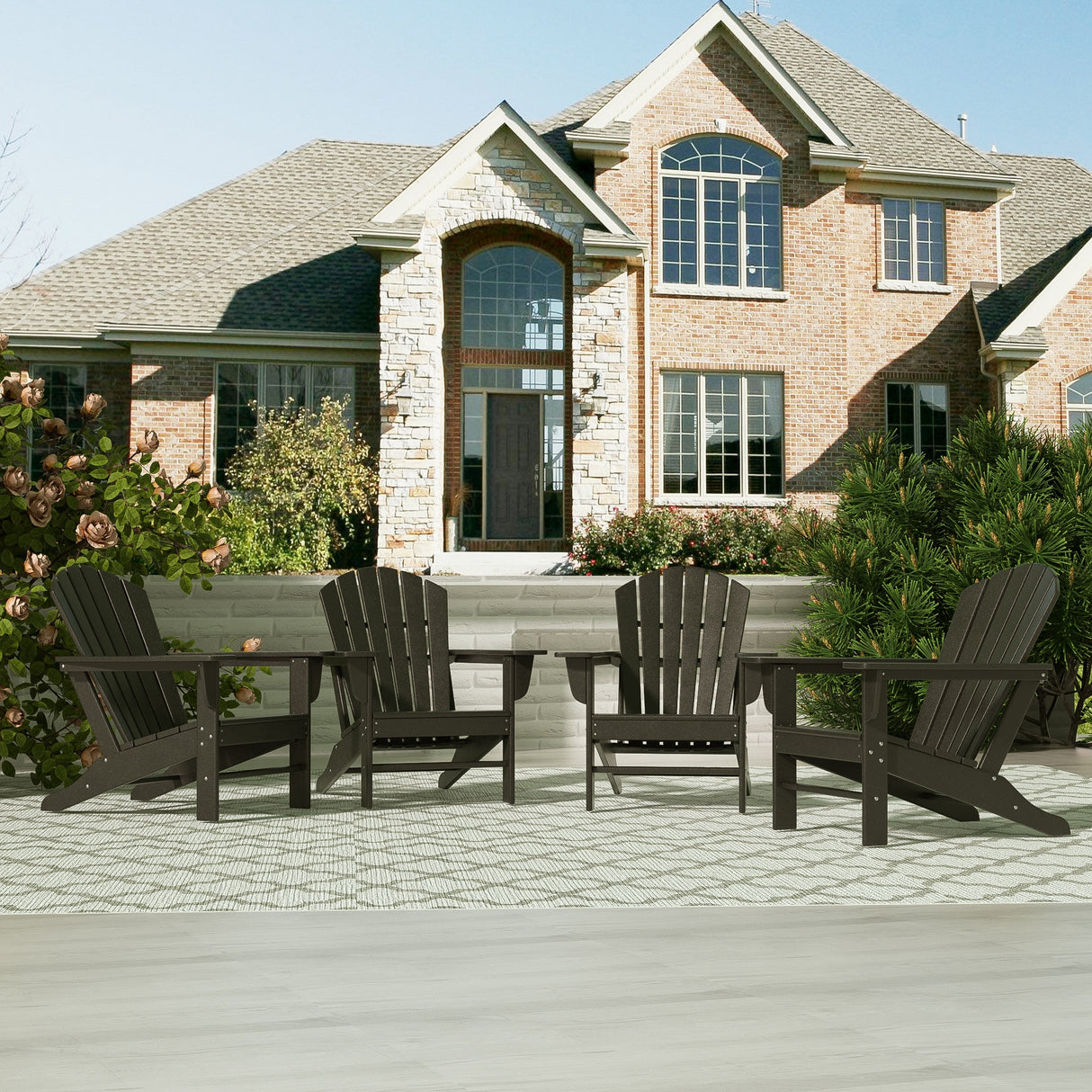 Polytrends Altura Outdoor Eco-Friendly All Weather Poly Adirondack Chair (Set of 4)
