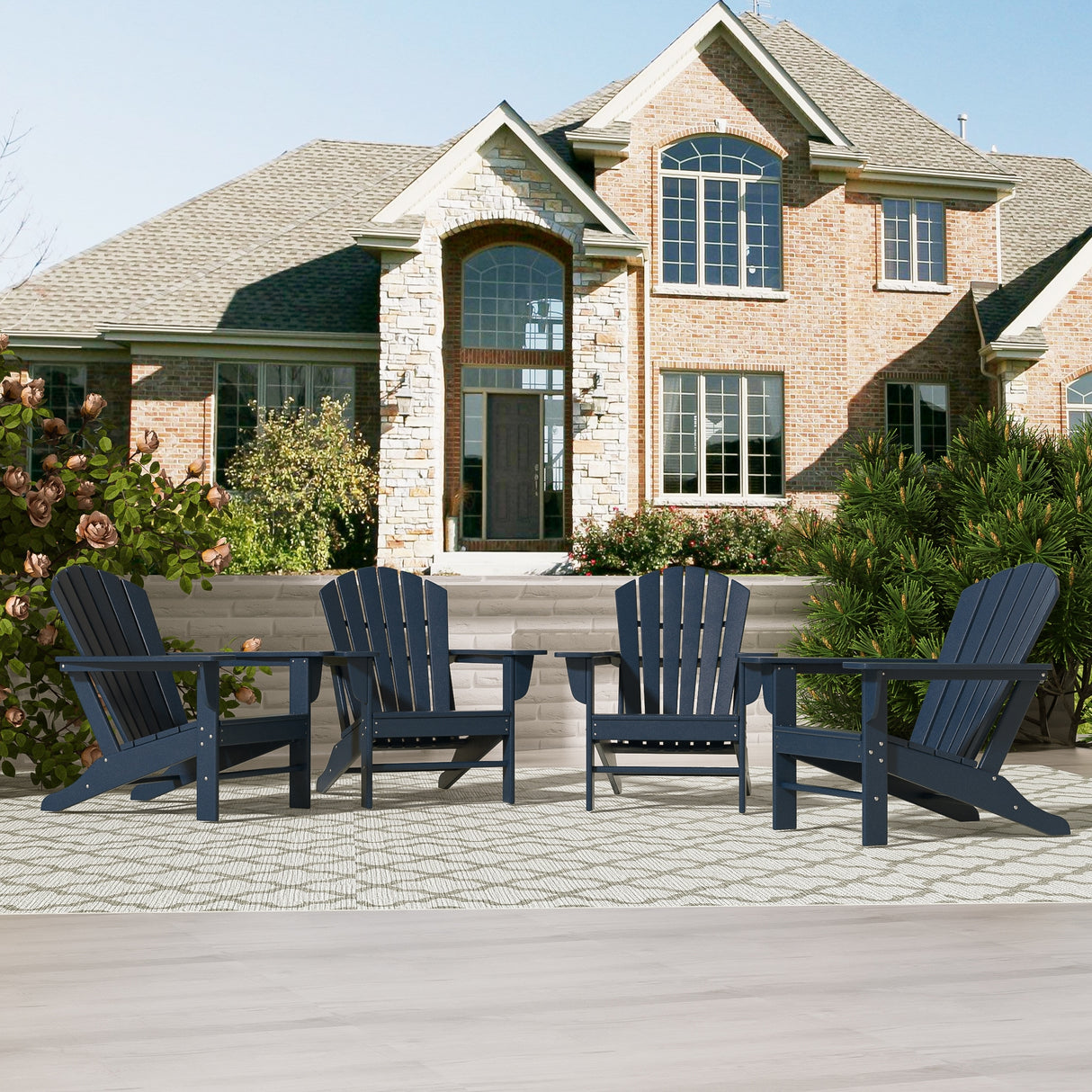 Polytrends Altura Outdoor Eco-Friendly All Weather Poly Adirondack Chair (Set of 4)