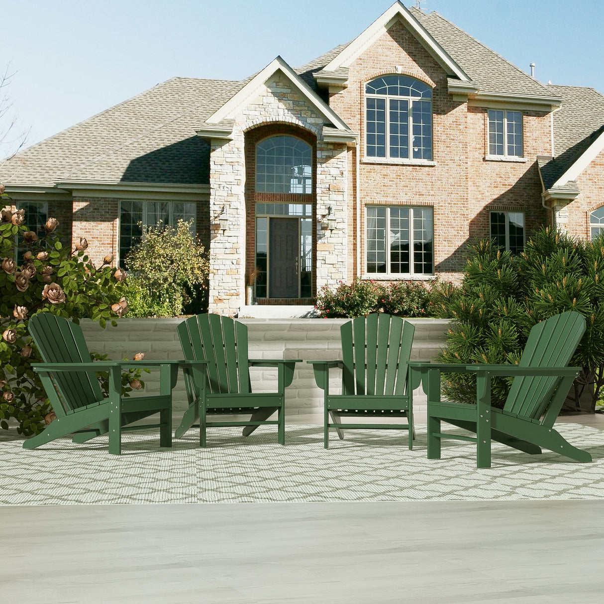 Polytrends Altura Outdoor Eco-Friendly All Weather Poly Adirondack Chair (Set of 4)