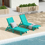 Polytrends Laguna Hdpe All Weather Outdoor Patio Pool Reclining Armless Chaise Lounge (Set Of 2)