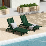 Polytrends Laguna Hdpe All Weather Outdoor Patio Pool Reclining Armless Chaise Lounge (Set Of 2)