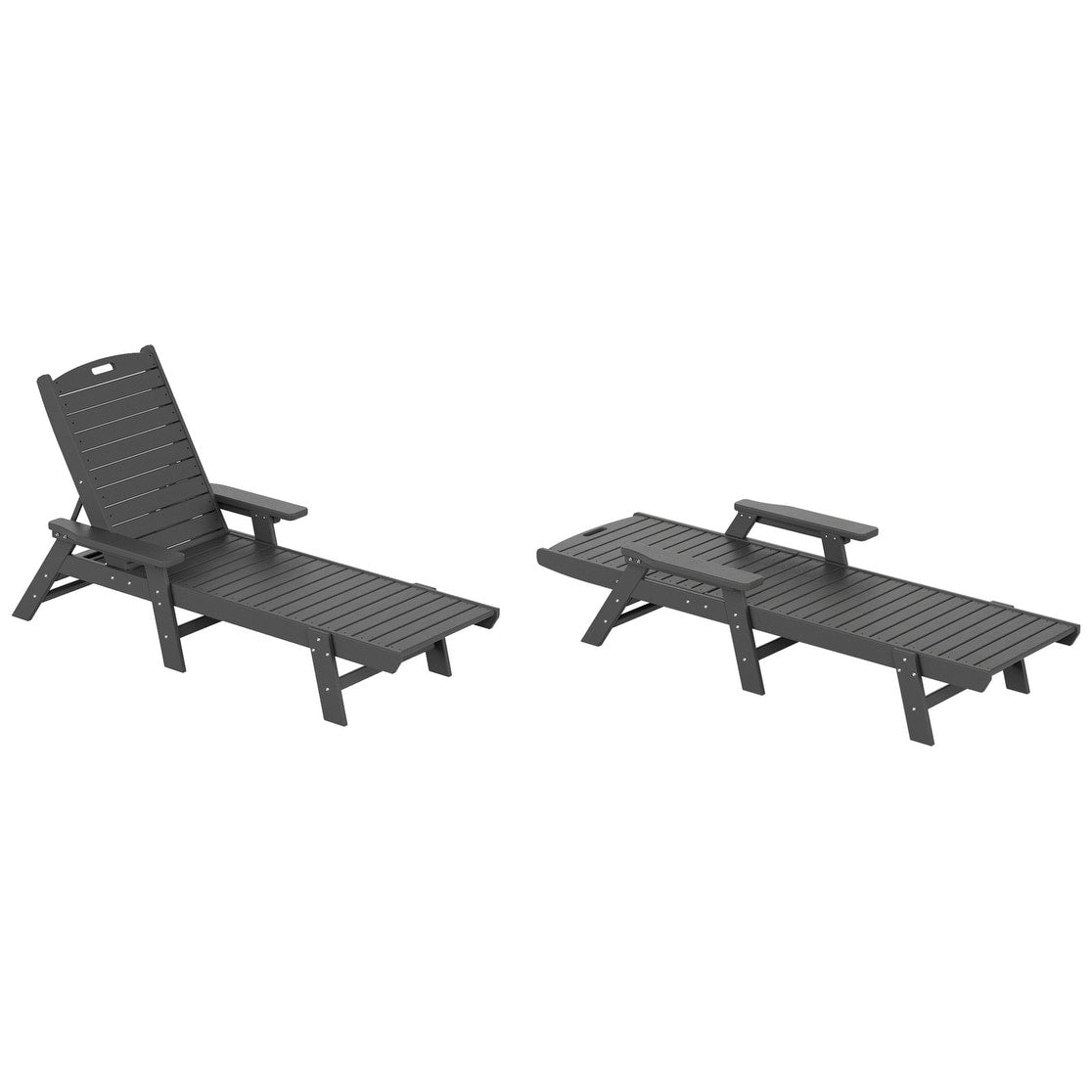 Polytrends Laguna Hdpe All Weather Outdoor Patio Pool Reclining Chaise Lounge (Set Of 2)