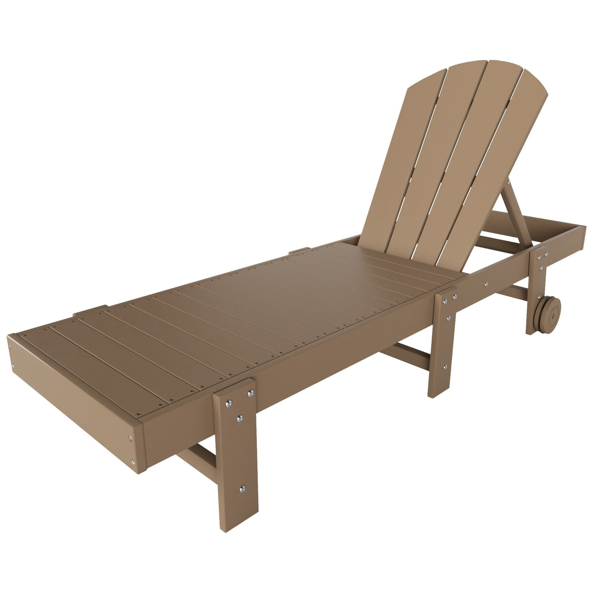 Polytrends Laguna Hdpe All Weather Outdoor Patio Pool Reclining Armless Chaise Lounge With Wheels (Set Of 2)