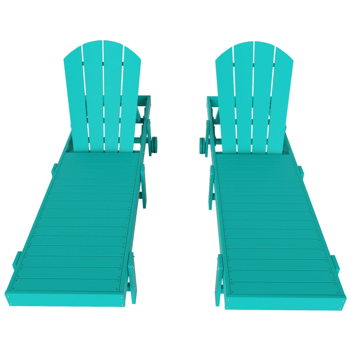 Polytrends Laguna Hdpe All Weather Outdoor Patio Pool Reclining Armless Chaise Lounge With Wheels (Set Of 2)