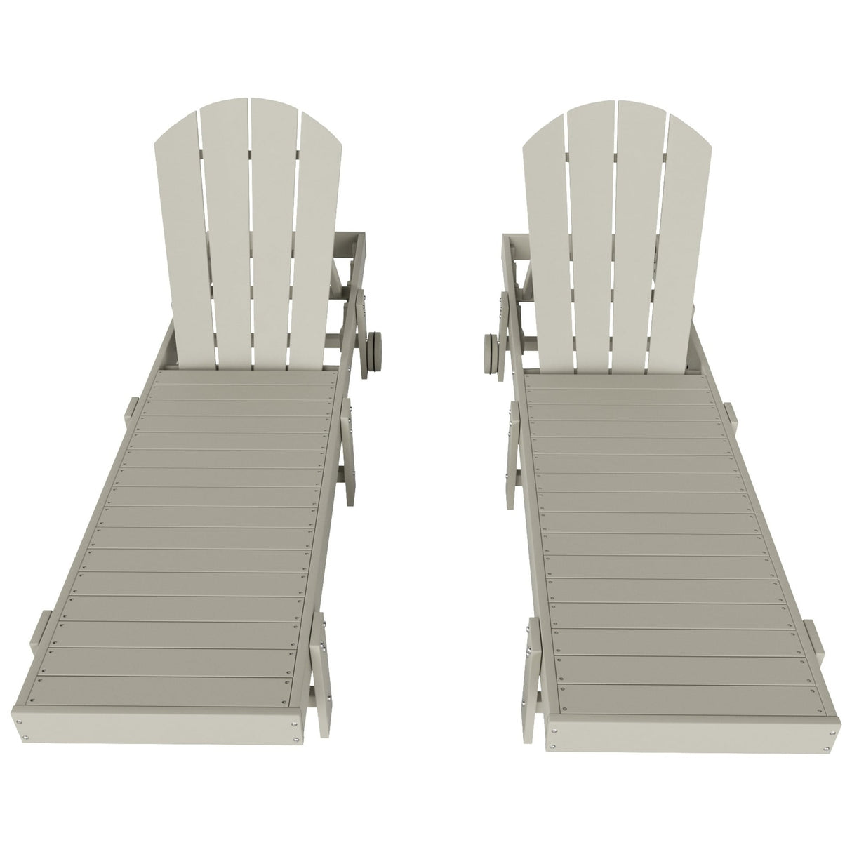 Polytrends Laguna Hdpe All Weather Outdoor Patio Pool Reclining Armless Chaise Lounge With Wheels (Set Of 2)