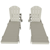 Polytrends Laguna Hdpe All Weather Outdoor Patio Pool Reclining Armless Chaise Lounge With Wheels (Set Of 2)