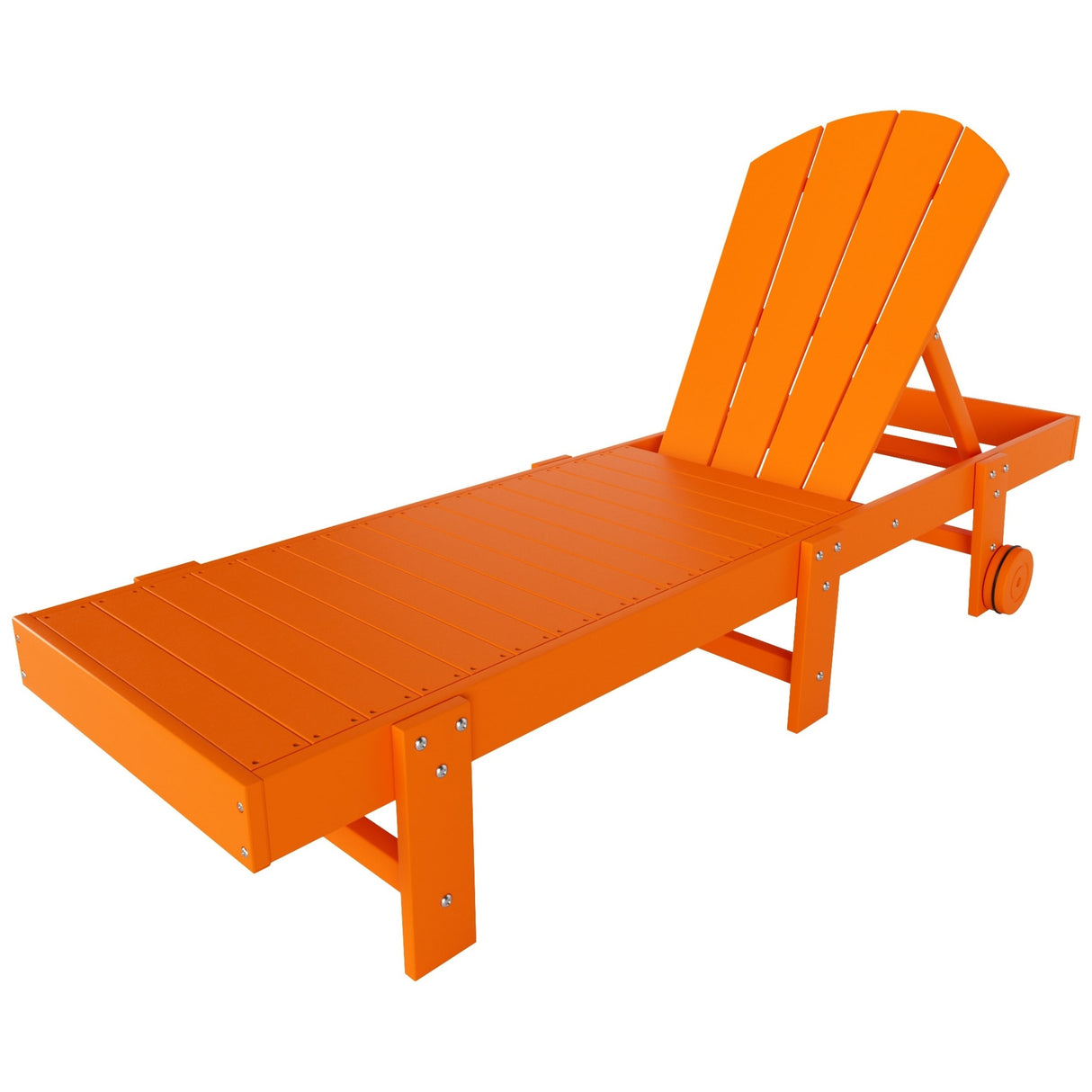 Polytrends Laguna Hdpe All Weather Outdoor Patio Pool Reclining Armless Chaise Lounge With Wheels (Set Of 2)