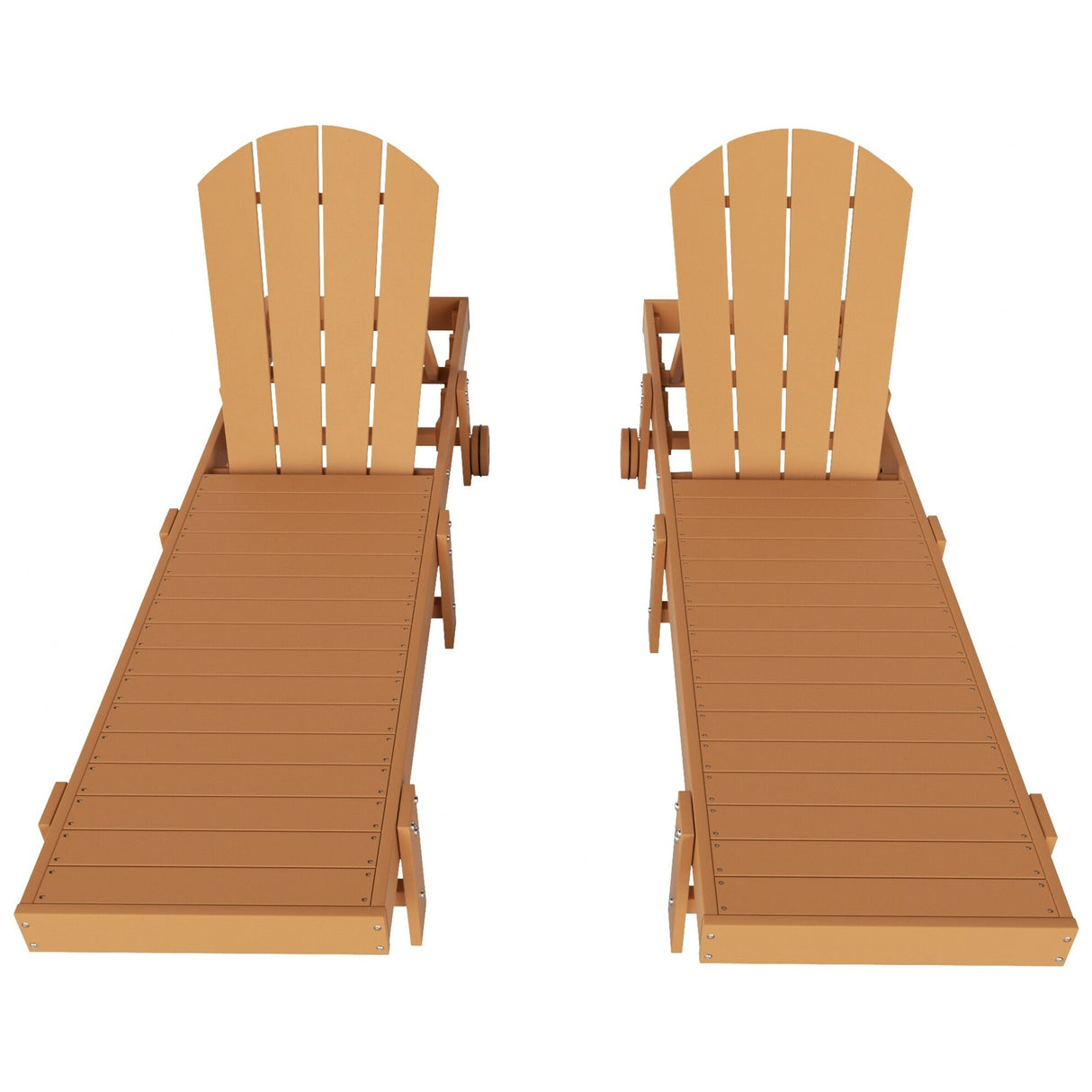 Polytrends Laguna Hdpe All Weather Outdoor Patio Pool Reclining Armless Chaise Lounge With Wheels (Set Of 2)