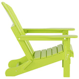 Polytrends Laguna Hdpe All Weather Outdoor Patio Foldable Adirondack Chair With Ottoman (2-Piece Set)