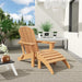 Polytrends Laguna Hdpe All Weather Outdoor Patio Foldable Adirondack Chair With Ottoman (2-Piece Set)