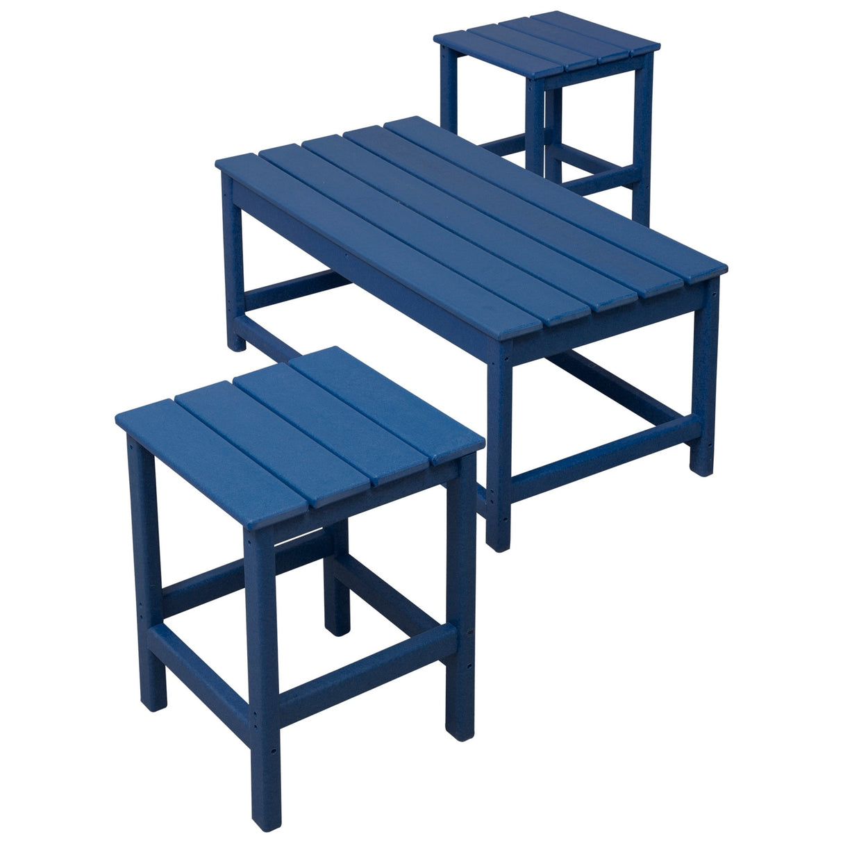 Polytrends Laguna Hdpe All Weather Outdoor Patio Coffee And Side Tables (3-Piece Set)