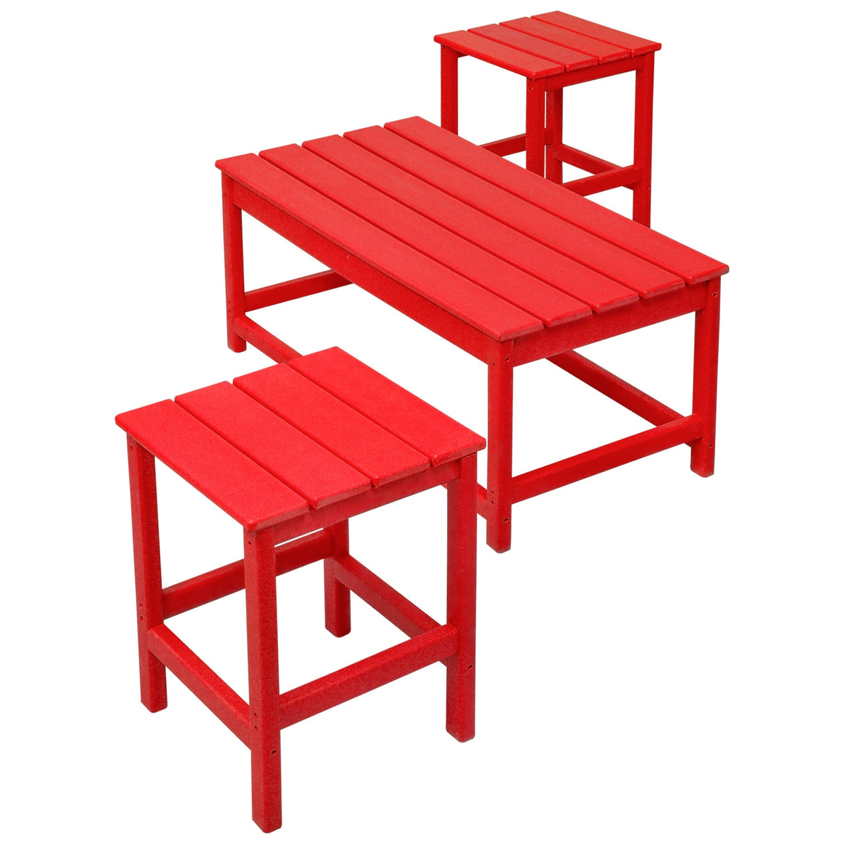 Polytrends Laguna Hdpe All Weather Outdoor Patio Coffee And Side Tables (3-Piece Set)