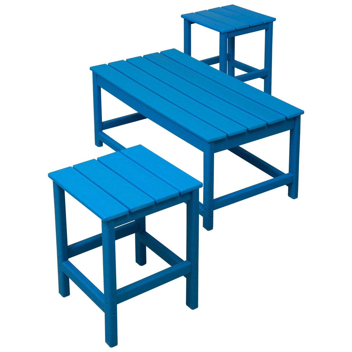 Polytrends Laguna Hdpe All Weather Outdoor Patio Coffee And Side Tables (3-Piece Set)