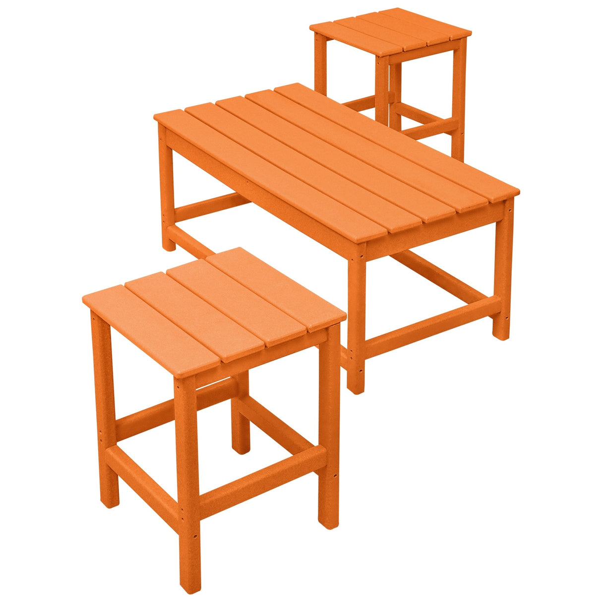 Polytrends Laguna Hdpe All Weather Outdoor Patio Coffee And Side Tables (3-Piece Set)