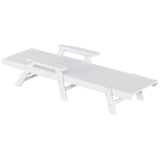 Polytrends Laguna Hdpe All Weather Outdoor Patio Pool Reclining Chaise Lounges With Square Side Table (3-Piece Set)