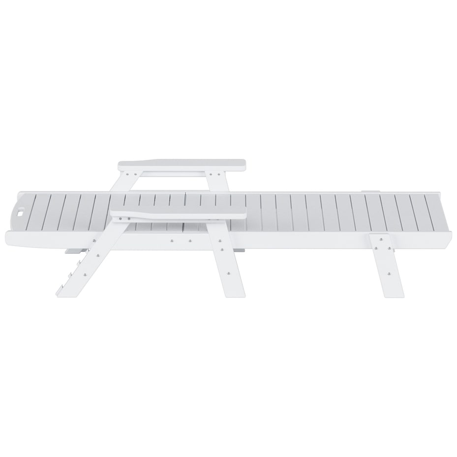 Polytrends Laguna Hdpe All Weather Outdoor Patio Pool Reclining Chaise Lounges With Square Side Table (3-Piece Set)
