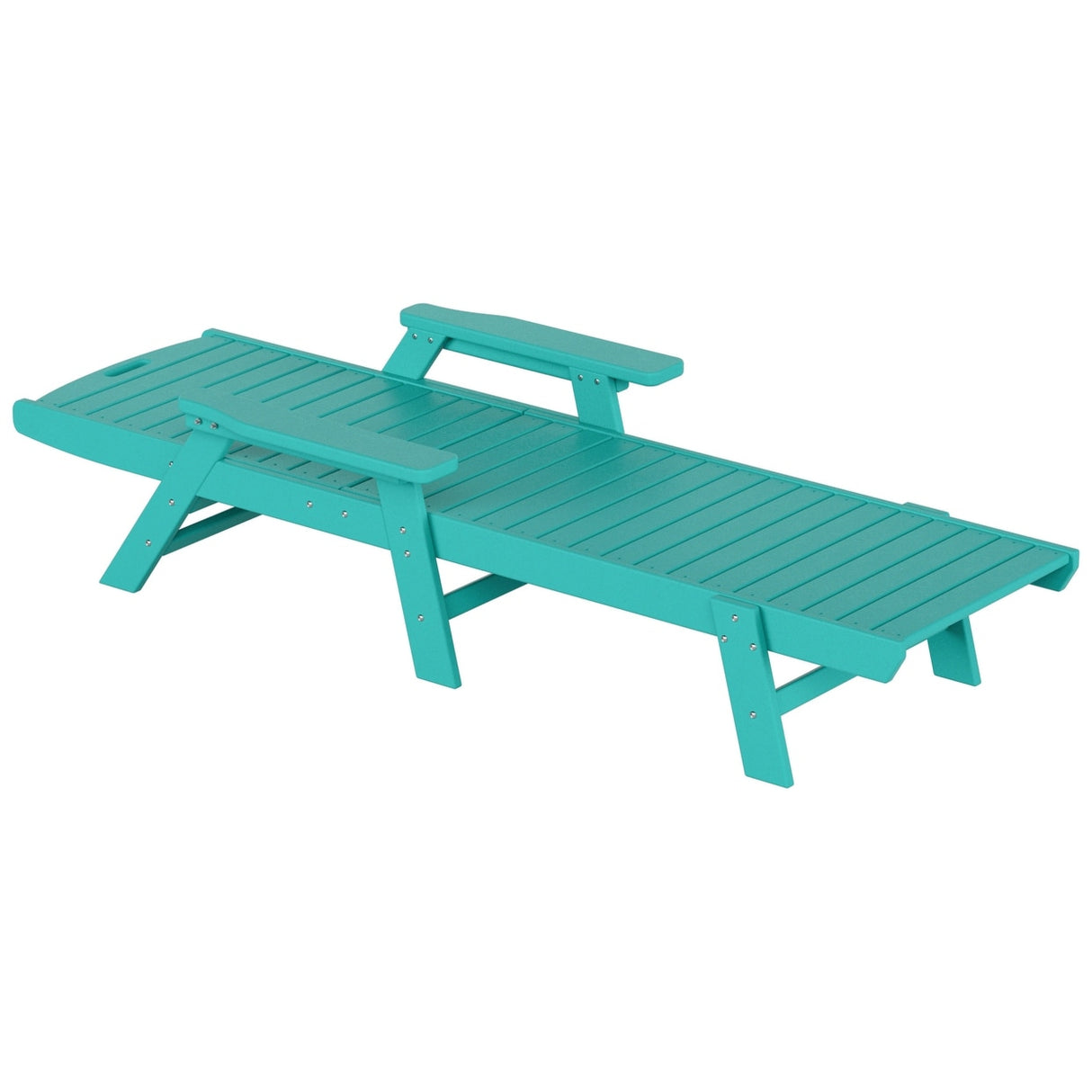 Polytrends Laguna Hdpe All Weather Outdoor Patio Pool Reclining Chaise Lounges With Square Side Table (3-Piece Set)