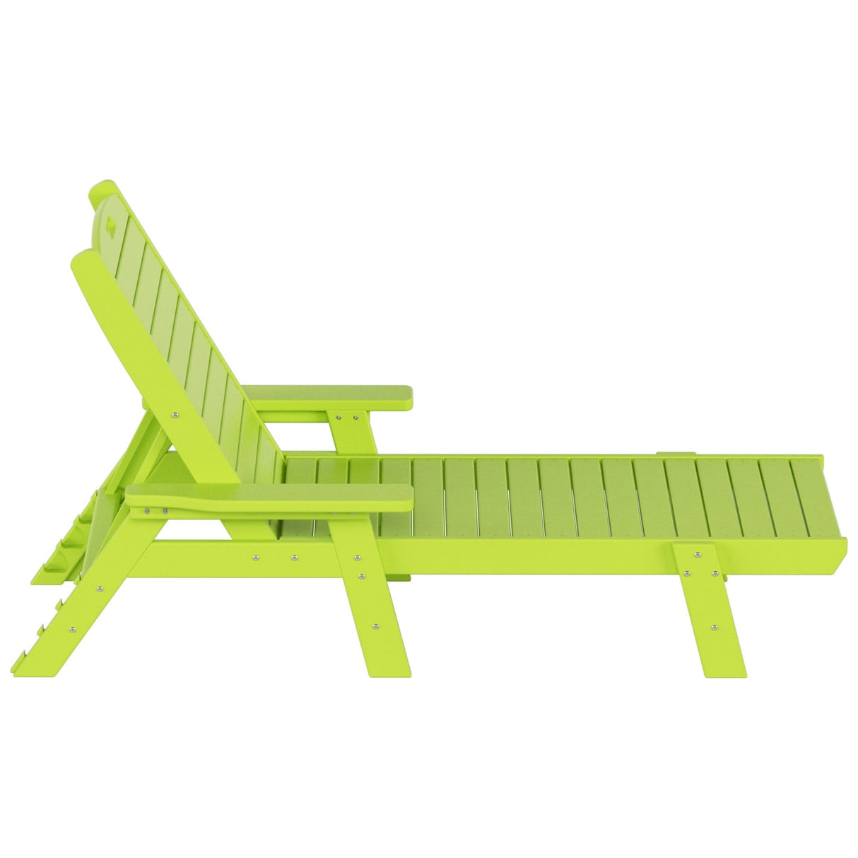 Polytrends Laguna Hdpe All Weather Outdoor Patio Pool Reclining Chaise Lounges With Square Side Table (3-Piece Set)