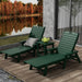 Polytrends Laguna Hdpe All Weather Outdoor Patio Pool Reclining Chaise Lounges With Square Side Table (3-Piece Set)