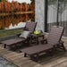 Polytrends Laguna Hdpe All Weather Outdoor Patio Pool Reclining Chaise Lounges With Square Side Table (3-Piece Set)