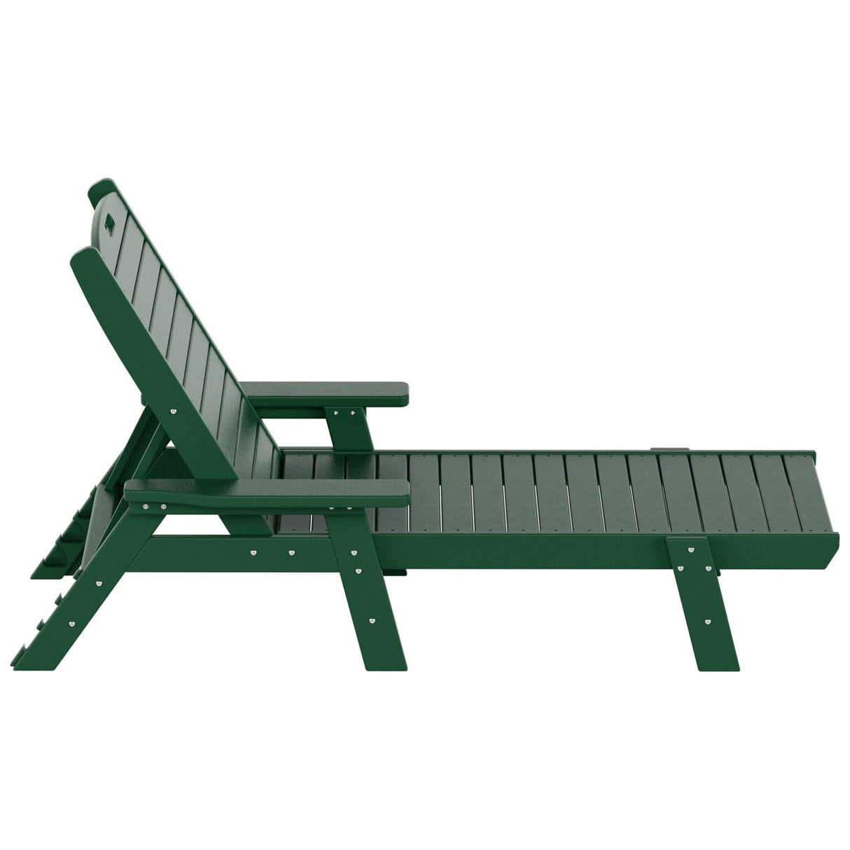 Polytrends Laguna Hdpe All Weather Outdoor Patio Pool Reclining Chaise Lounges With Square Side Table (3-Piece Set)