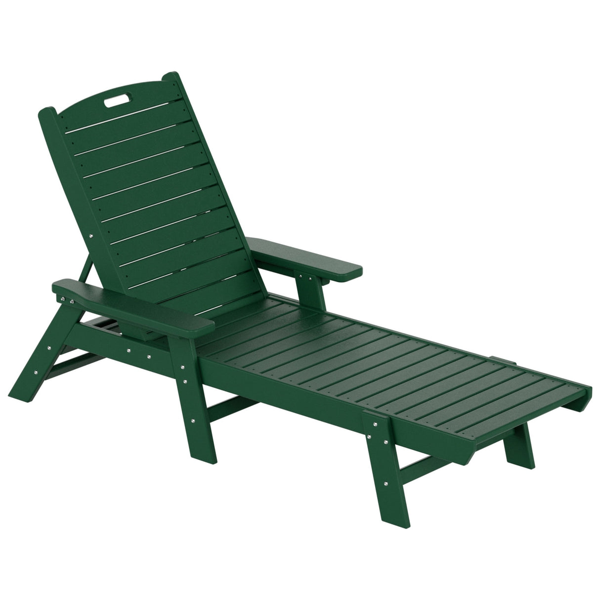 Polytrends Laguna Hdpe All Weather Outdoor Patio Pool Reclining Chaise Lounges With Square Side Table (3-Piece Set)