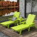 Polytrends Laguna Hdpe All Weather Outdoor Patio Pool Reclining Chaise Lounges With Square Side Table (3-Piece Set)