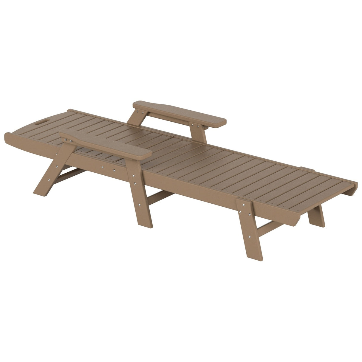 Polytrends Laguna Hdpe All Weather Outdoor Patio Pool Reclining Chaise Lounges With Square Side Table (3-Piece Set)