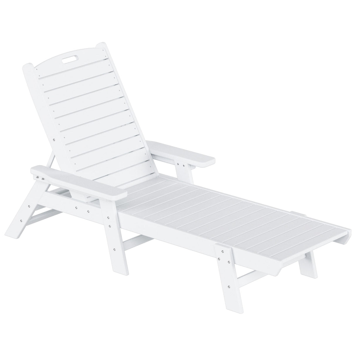 Polytrends Laguna Hdpe All Weather Outdoor Patio Pool Reclining Chaise Lounges With Square Side Table (3-Piece Set)