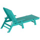 Polytrends Laguna Hdpe All Weather Outdoor Patio Pool Reclining Chaise Lounges With Square Side Table (3-Piece Set)