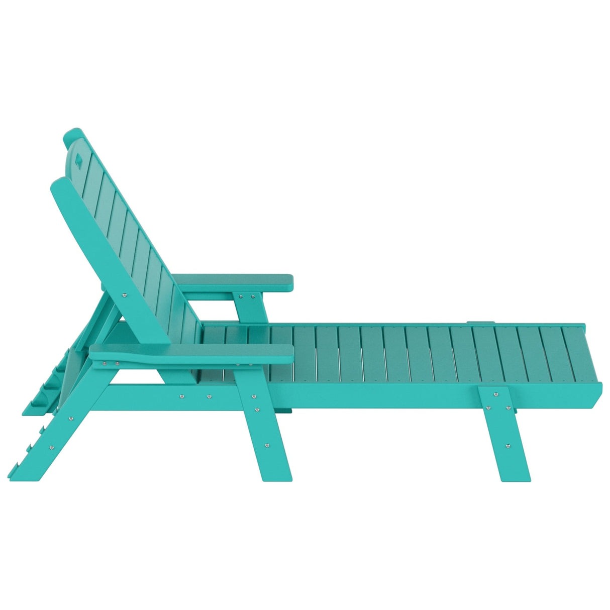 Polytrends Laguna Hdpe All Weather Outdoor Patio Pool Reclining Chaise Lounges With Square Side Table (3-Piece Set)