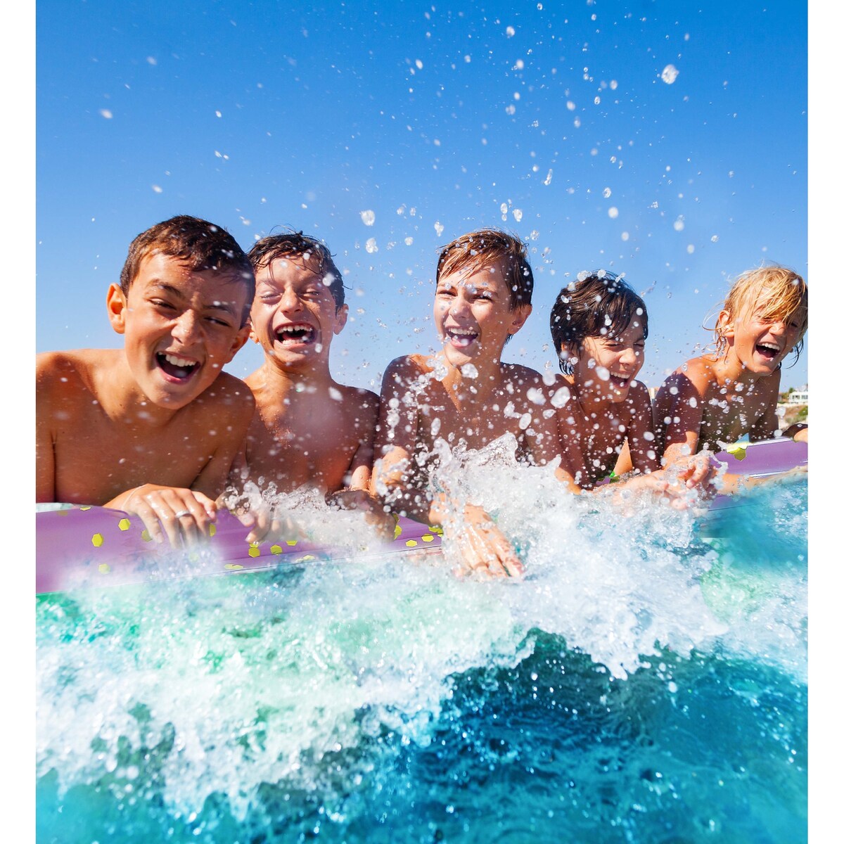 POZA 2 Pack Jumbo Inflatable Pool Noodle Floats - Purple Gold, 74 inch - 74 inches