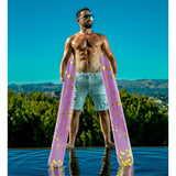 POZA 2 Pack Jumbo Inflatable Pool Noodle Floats - Purple Gold, 74 inch - 74 inches
