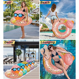 POZA Inflatable Duck Pool Float Tube for Kids and Adults - Rose Gold - 36 inches