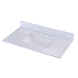PROOX Bath Cultured Marble Vanity Top Undermount Rectangle Sink Backsplash Included