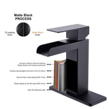 PROOX Bathroom Waterfall Faucet Single Handle with Drain Assembly