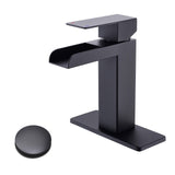 PROOX Bathroom Waterfall Faucet Single Handle with Drain Assembly