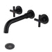 PROOX Double Handle Wall Mounted Bathroom Faucet With Drain Assembly