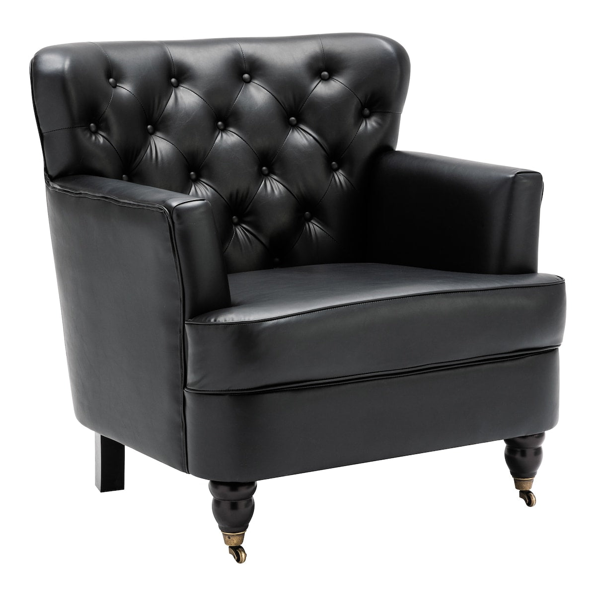 PU Leather Club Chair Black