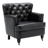 PU Leather Club Chair Black