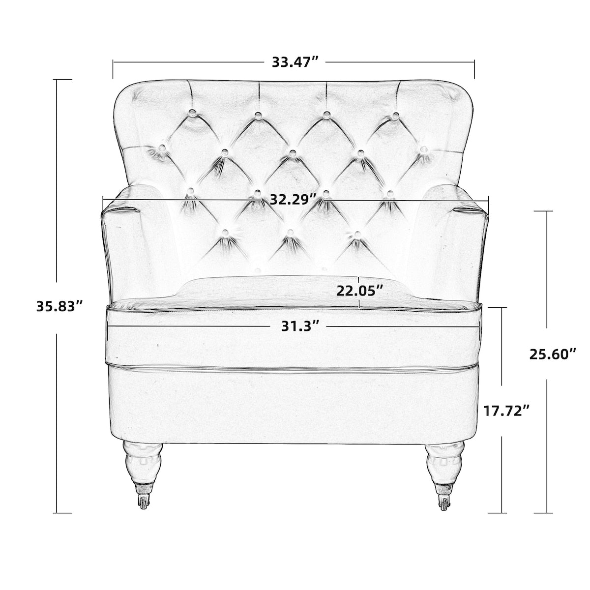PU Leather Club Chair Black