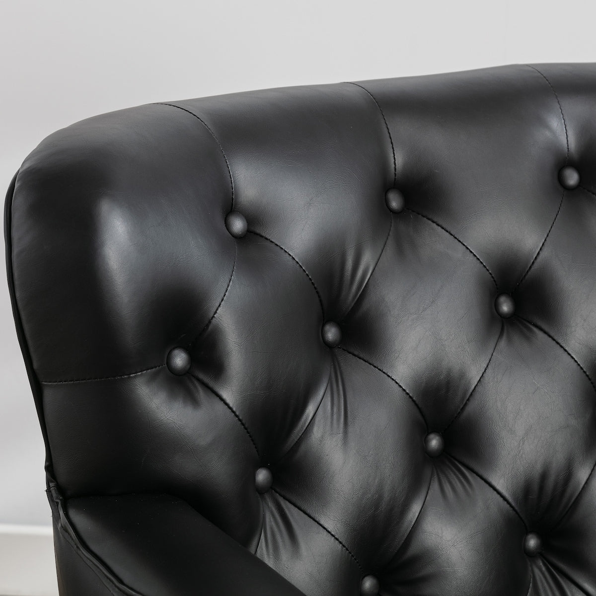 PU Leather Club Chair Black