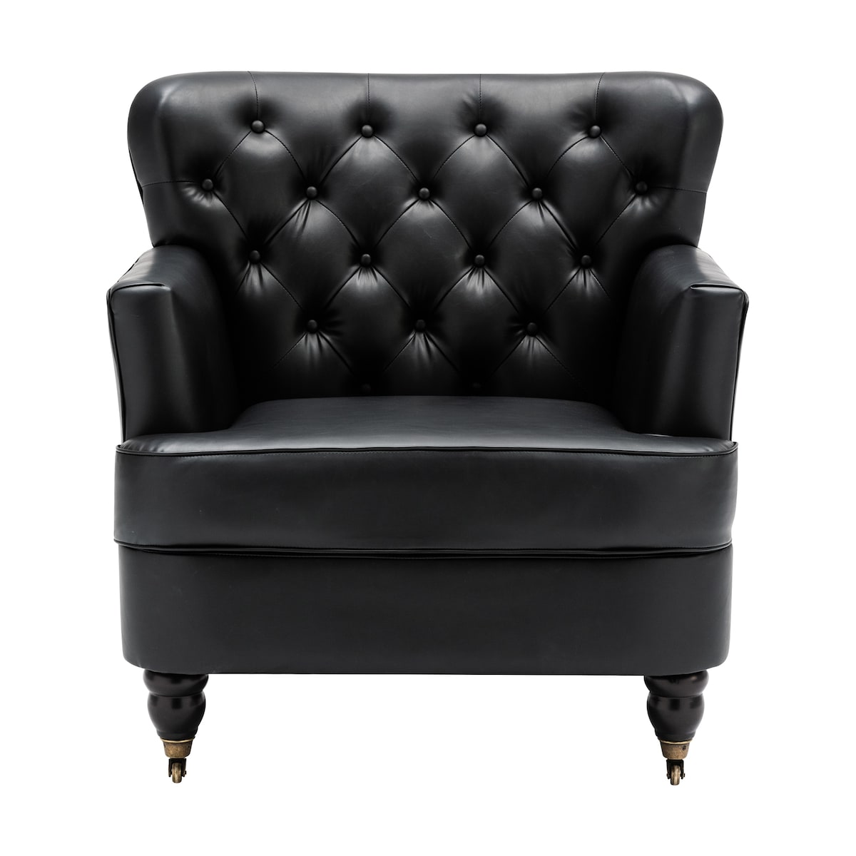PU Leather Club Chair Black